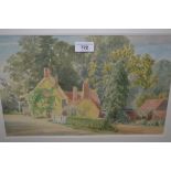 Charles Sidney Cheston, watercolour, ' The Plume of Feathers ' at Gilston, Hertfordshire, signed and