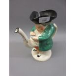 19th Century Staffordshire pottery Toby jug teapot (restored)
