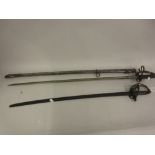 Victorian military officer's sword with a pierced hilt and shagreen grip, together with another 19th