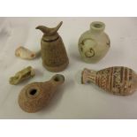 Various small antique and later soapstone and terracotta collectables