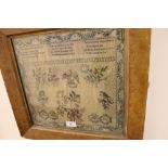 Late 18th or early 19th Century pictorial and motto sampler, signed Jane Horsman, Her Work,