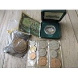 Proof silver dollar and a small quantity of other miscellaneous coinage