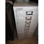 Modern ten drawer metal stationery cabinet by Bisley