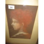 Pre Raphaelite style chalk drawing, head study of a young lady, 12ins x 8ins