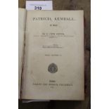 Three volumes ' Patricia Kemball ' by E. Lynn Linton, published by Chatto and Windus, Piccadilly