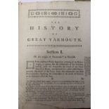 One volume ' The History of Great Yarmouth and Antiques ' by Henry Swinden 1772 (lacking title