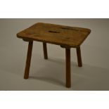 Antique elm and oak rectangular stool
