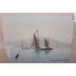 Collection of twelve 19th Century black and white engravings - maritime scenes, gilt framed together