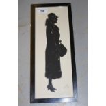 Cut-out paper silhouette of a lady, full length, signed Scotford, 1926, together with another