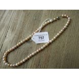 Schoeffel uniform cultured pearl necklace with white gold clasp