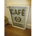 Reproduction wooden window pane stencilled with Marseilles Cathay