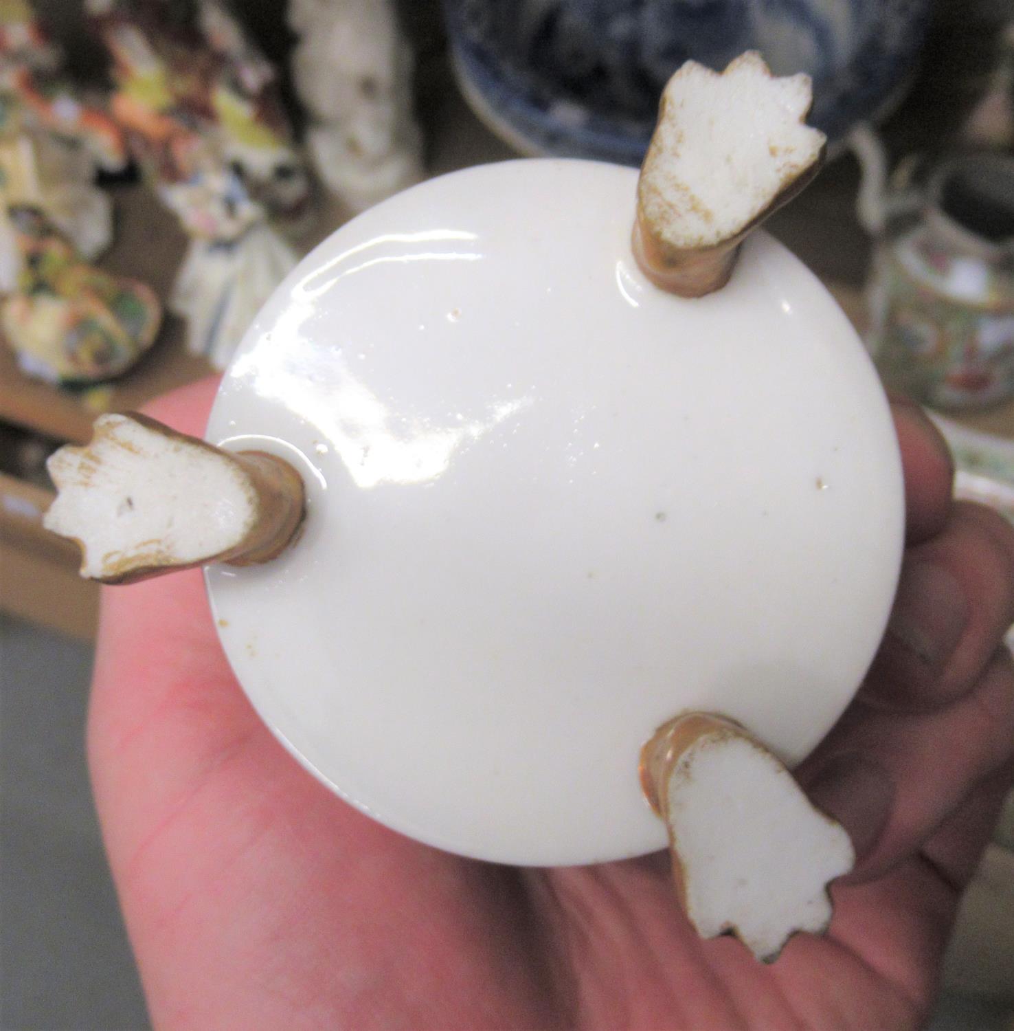 Pair of 19th Century French porcelain cabinet cups and saucers in Empire style decorated with male - Image 8 of 9