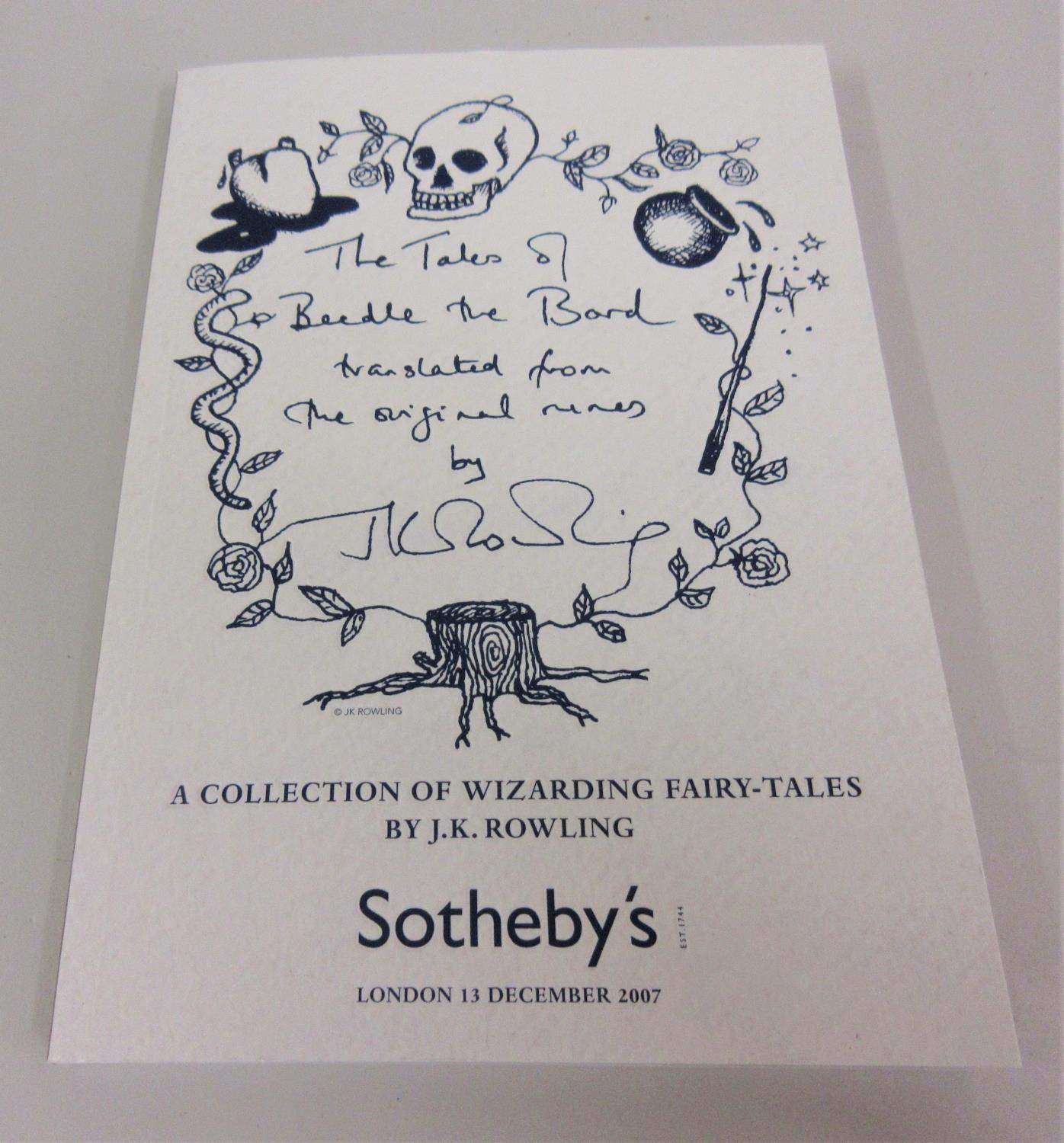 J.K. Rowling, catalogue for the Sotheby's sale of ' The Tales of Beedle the Bard ', translated