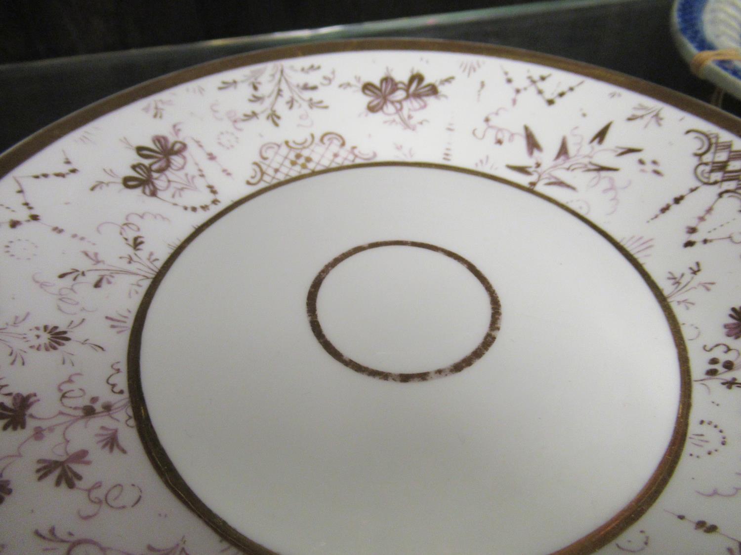 Pair of 19th Century French porcelain cabinet cups and saucers in Empire style decorated with male - Image 3 of 9