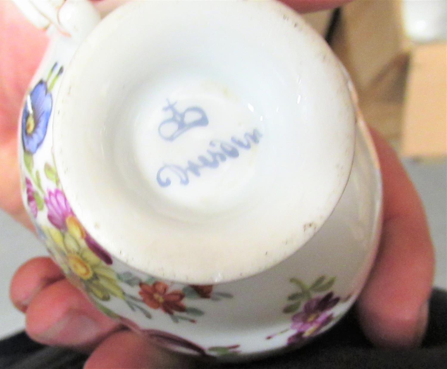 Pair of 19th Century French porcelain cabinet cups and saucers in Empire style decorated with male - Image 6 of 9