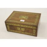 Regency rosewood brass inlaid work box