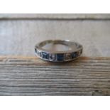 18ct White gold sapphire and diamond half eternity ring (one stone lacking)