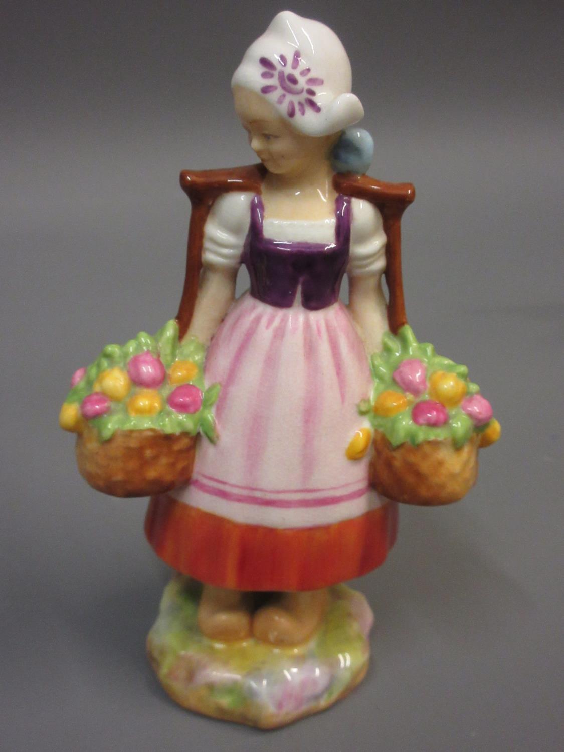 Royal Worcester figure ' Dutch Girl ', modelled by F. Gertner, together with a Royal Worcester - Image 2 of 3
