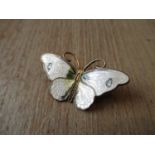 Sterling silver gilt and enamel butterfly brooch Excellent condition, no chips or cracks to the