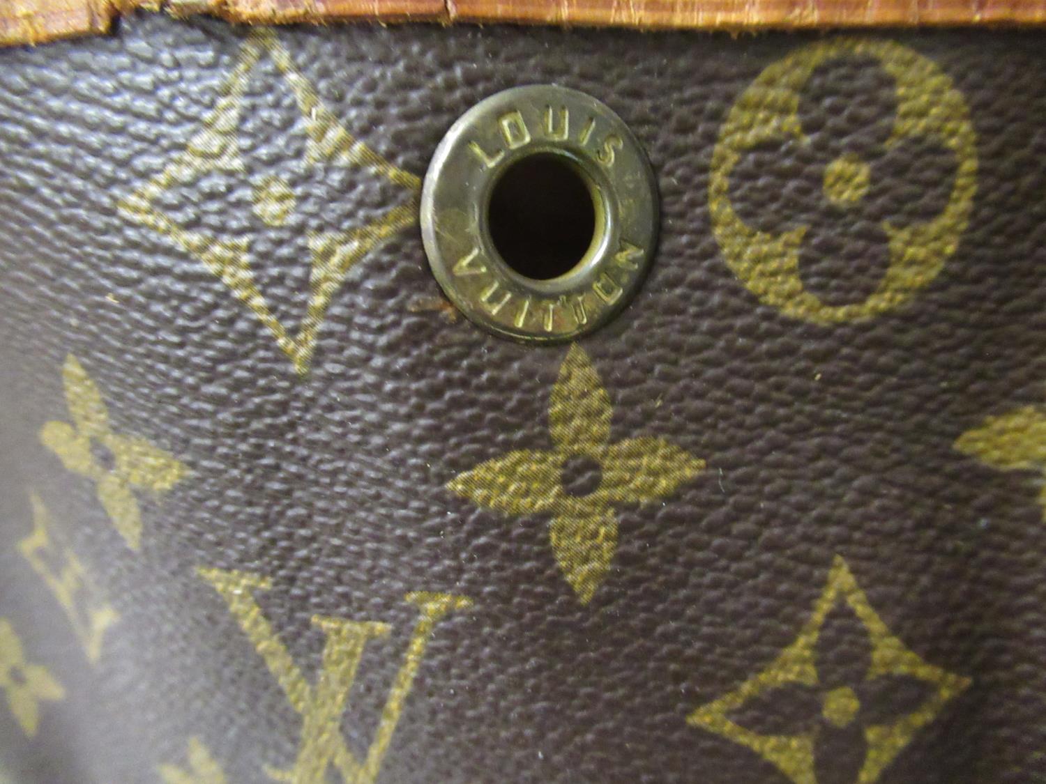 Louis Vuitton, ladies bucket bag with leather strap and leather tie top Some staining to base and - Image 2 of 8