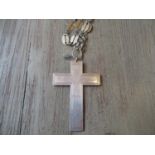 Large silver cross on chain