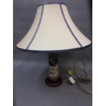 20th Century Moorcroft Charles Rennie Mackintosh design lamp base with original silk shade