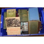 Box containing approximately forty volumes of angling related books etc.