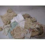 Quantity of various 19th Century lace work and various table linen etc.