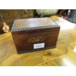 19th Century French rosewood brass floral marquetry and inlaid tea caddy