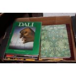 Two boxes of approximately fifteen good quality art books including Picasso Dali, David Roberts, Arn