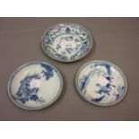 Nanking Cargo saucer together with two other similar saucers The smaller saucer has some very