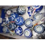 Collection of fifteen, mainly 20th Century Chinese blue and white prunus blossom ginger jars, some