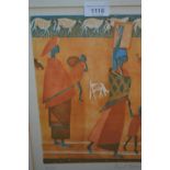 Rupert Shephard, artist signed Limited Edition lithograph, Ciskei women and sheep, No. 38 of 50,