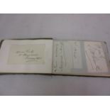 Album containing a collection of cricket related autographs, circa 1900 16 signatures in total