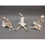 Group of three Nao figures of ballerinas