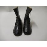 Pair of Victorian children's leather boots with buttons