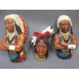 Three Bosson wall plaques of American Native indians