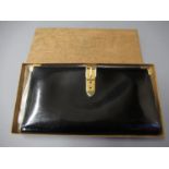 Gucci black leather clutch wallet, 1970's, in original box