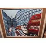 20th Century oil on canvas after Claude Flight, titled ' Speed ', unsigned, framed, 19.5ins x 23ins