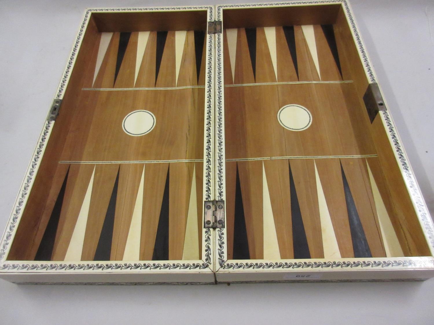 19th Century Vizagapatam ivory and horn folding chessboard / backgammon board, together with a - Image 4 of 29