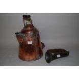 Antique copper swing handled jug and a copper and brass horn by Hawkes and Son, Class B (at fault)