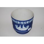 Wedgwood blue Jasperware jardiniere, 7ins high No chips or cracks, but there are some slight