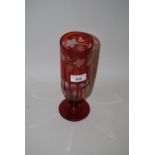 19th Century Bohemian red flash glass vase