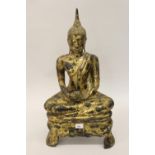 Gilt bronze figure of seated Buddha with a bowl, 25.5ins high We believe this to be 20th Century.