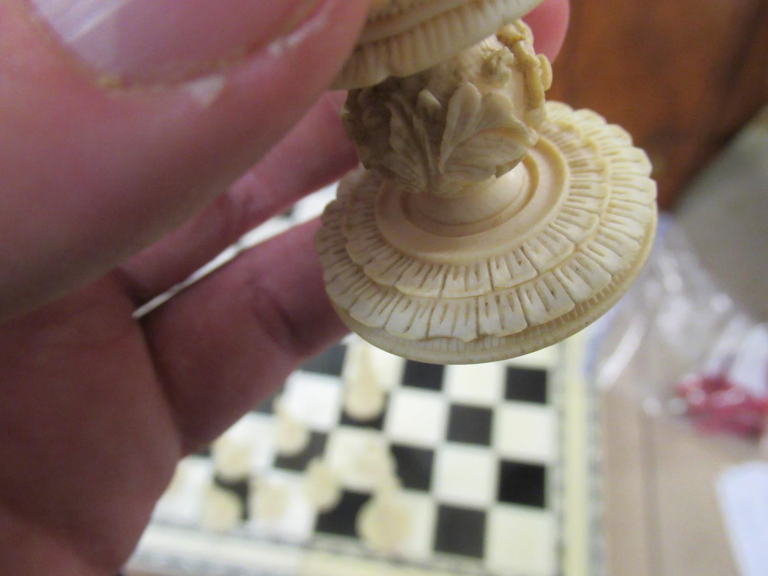 19th Century Vizagapatam ivory and horn folding chessboard / backgammon board, together with a - Image 20 of 29