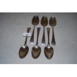 Set of six George III silver Old English pattern spoons, London 1776