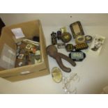 Box containing a large quantity of miscellaneous small collectables including gold plated