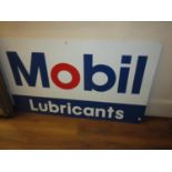 Mid 20th Century Mobil Lubricants enamel advertising sign, 27.5ins x 47ins