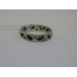 9ct White gold and sapphire set eternity ring