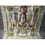 Hermes ' Frontaux et Cocardes ' ladies silk scarf, 90cms square, in original box